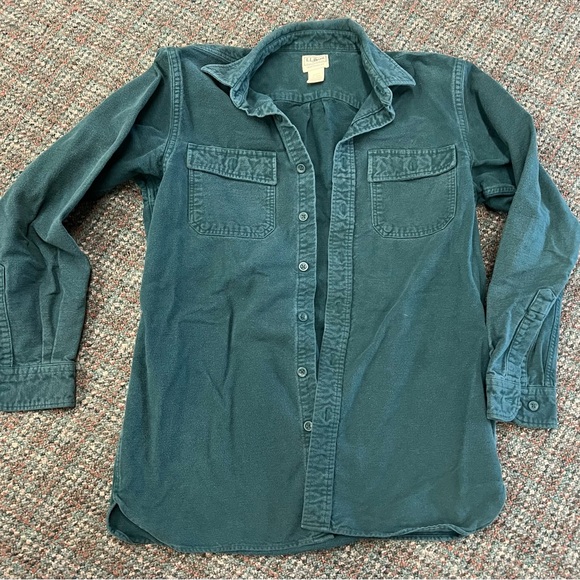 L.L. Bean Other - Vintage L.L. Bean Green Overshirt Men’s Sz Med-Tall, Chamois Flannel